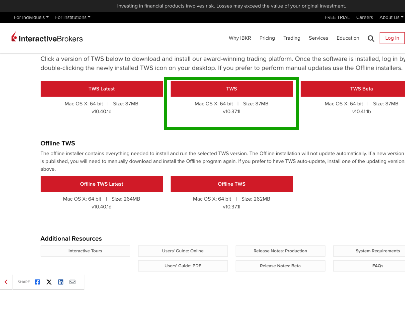 Install IBKR Trader Workstation - TWS